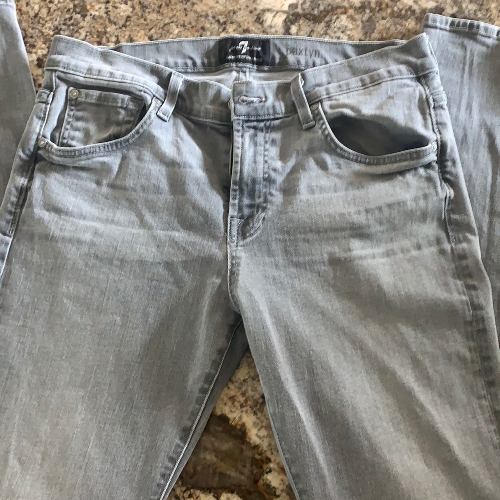7 For All Mankind Slim Gray Jeans with Modern Cut